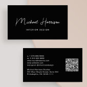 Moderne QR-code voor script: Professional zwart Visitekaartje