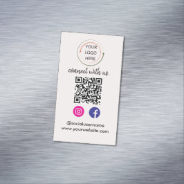 Moderne QR-code voor sociale media | Minimalistisc Magnetisch Visitekaartje