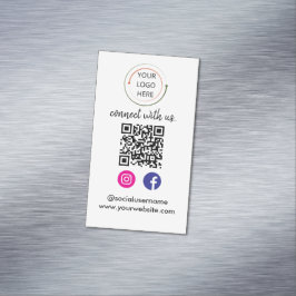 Moderne QR-code voor sociale media | Minimalistisc Magnetisch Visitekaartje