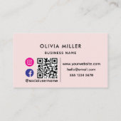 Moderne QR-code voor sociale media | Minimalistisc Visitekaartje (Achterkant)