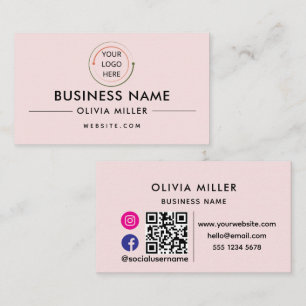 Moderne QR-code voor sociale media   Minimalistisc Visitekaartje