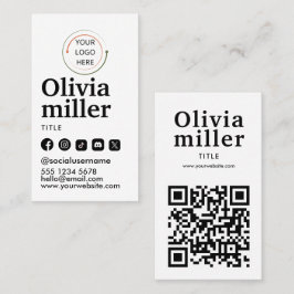 Moderne QR-code voor sociale media | Minimalistisc Visitekaartje