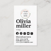Moderne QR-code voor sociale media | Minimalistisc Visitekaartje (Voorkant)
