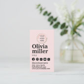 Moderne QR-code voor sociale media | Minimalistisc Visitekaartje (Staand voorkant)