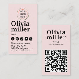 Moderne QR-code voor sociale media | Minimalistisc Visitekaartje