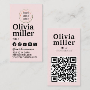 Moderne QR-code voor sociale media   Minimalistisc Visitekaartje