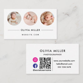 Moderne QR-code voor sociale media | Minimalistisc Visitekaartje