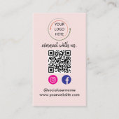 Moderne QR-code voor sociale media | Minimalistisc Visitekaartje (Voorkant)