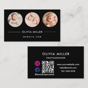 Moderne QR-code voor sociale media   Minimalistisc Visitekaartje
