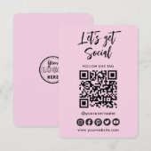 Moderne QR-code voor sociale media sluit aan op on Kaart (Voorkant / Achterkant)