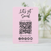 Moderne QR-code voor sociale media sluit aan op on Kaart (Staand voorkant)