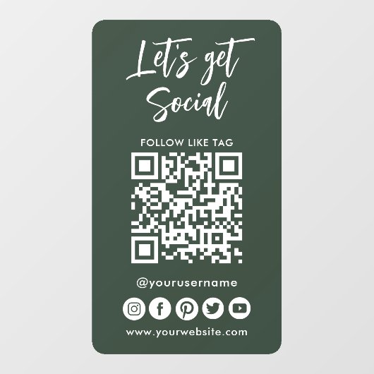 Moderne QR-code voor sociale media - verbinding me Raamsticker (Vel)