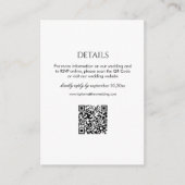 Moderne QR-code voor trouwdetails in zwart-wit Informatiekaartje (Voorkant)