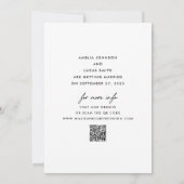 Moderne QR-code voor website op platte Save The Da Date (Achterkant)