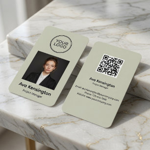 Moderne QR-code voor werknemersfoto Visitekaartje