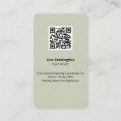Moderne QR-code voor werknemersfoto Visitekaartje (Achterkant)