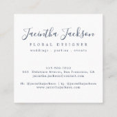 Moderne QR Code Waterverf Bloemblauw Roze Elegant Vierkante Visitekaartje (Achterkant)