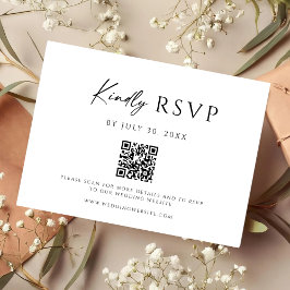 Moderne QR-code website RSVP-kaart Save The Date