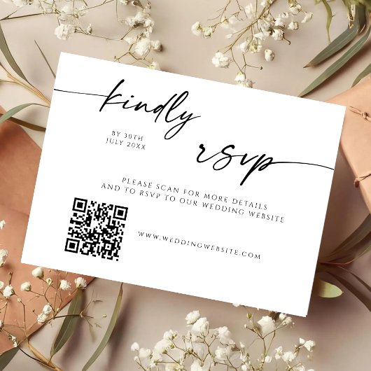 Moderne QR-code website RSVP-kaart Save The Date