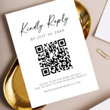 Moderne QR-code website RSVP-kaart