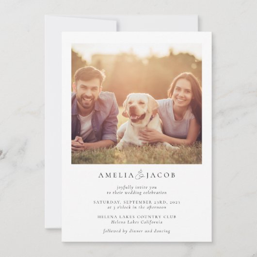 Moderne QR Code Weddenschap met foto's Kaart (Voorkant)