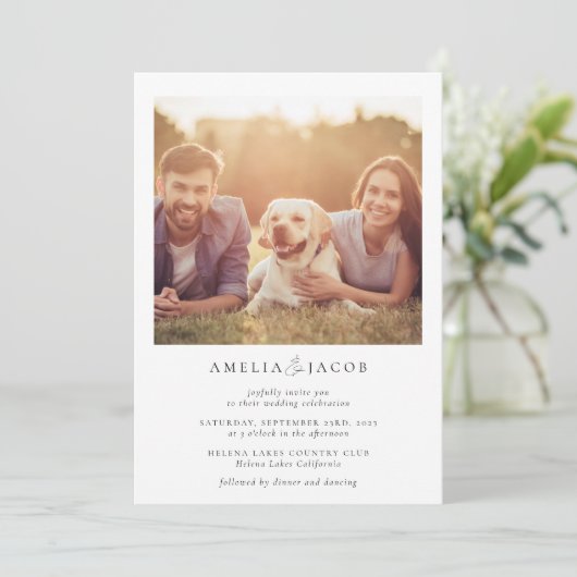 Moderne QR Code Weddenschap met foto's Kaart (Staand voorkant)