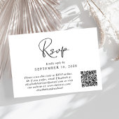 Moderne QR Code Weddenschap met foto's RSVP Kaartje