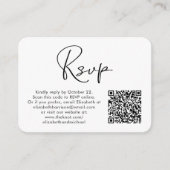 Moderne QR Code Weddenschap RSVP Informatiekaartje (Voorkant)