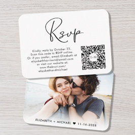 Moderne QR Code Weddenschap RSVP Informatiekaartje