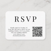 Moderne QR Code Weddenschap RSVP Informatiekaartje (Voorkant)
