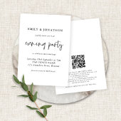 Moderne QR Code Wedding Evening Party Invita van h Kaart