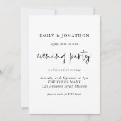 Moderne QR Code Wedding Evening Party Invita van h Kaart (Voorkant)