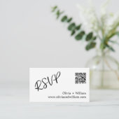 Moderne QR Code Wedding RSVP Kaart (Staand voorkant)