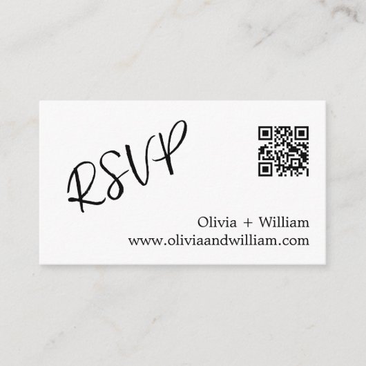 Moderne QR Code Wedding RSVP Kaart (Voorkant)