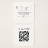 Moderne QR Code Wedding Website RSVP Enclosure Kaa Vierkante Visitekaartjes (Voorkant /achterkant)