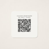 Moderne QR Code Wedding Website RSVP Enclosure Kaa Vierkante Visitekaartjes (Achterkant)