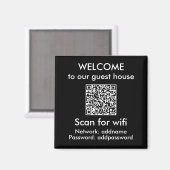Moderne QR Code Wifi Sign Airbnb Verhuur Home Magneet (Voorkant / Achterkant)