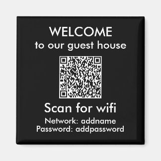 Moderne QR Code Wifi Sign Airbnb Verhuur Home Magneet