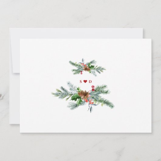 Moderne QR Code Winter Feestdagen Foto Bruiloft Kaart (Achterkant)