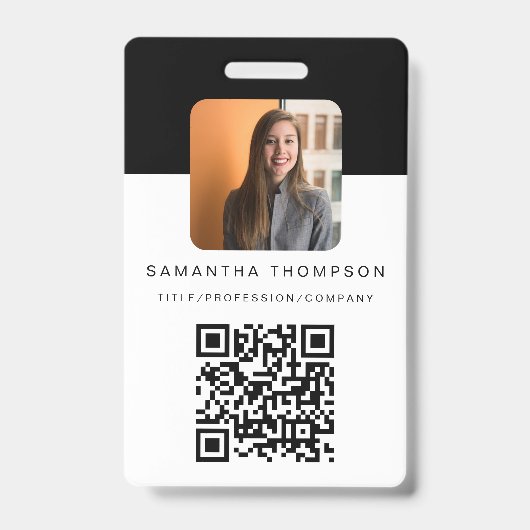 Moderne QR-code Zakelijk Logo ID-kaart Werknemer Badge (Voorzijde)