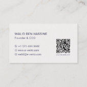 Moderne QR-code & zakelijk logo l marineblauw & go Visitekaartje (Achterkant)