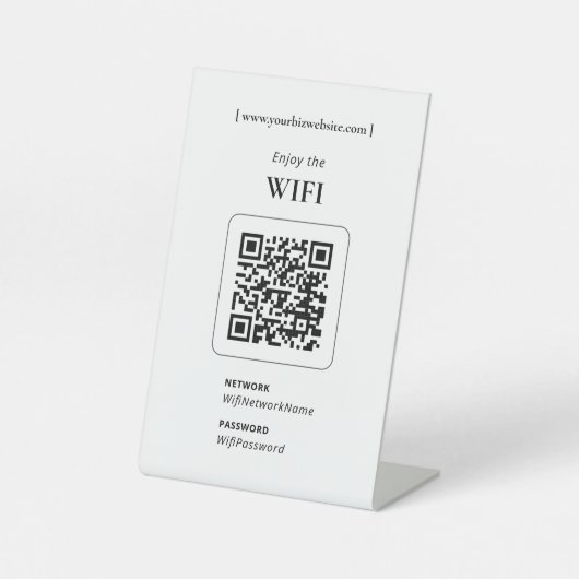 Moderne QR-code Zakelijk WiFi Delen Reclamebord Met Voetstuk (Voorkant)