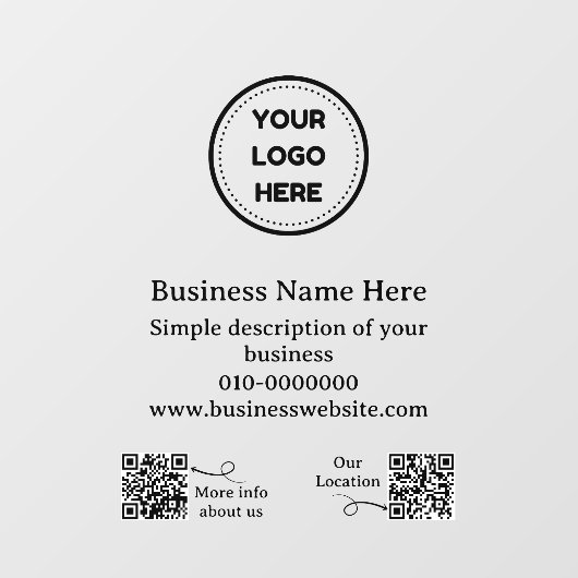 Moderne Qr Code Zakelijke Promotie Auto Of  Raamsticker (Vel)