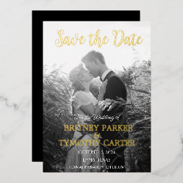 Moderne QR-code Zwart handschrift met foto's Folie Uitnodiging