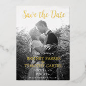 Moderne QR-code Zwart handschrift met foto's Folie Uitnodiging (Voorkant)