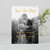 Moderne QR-code Zwart handschrift met foto's Folie Uitnodiging (Staand Voorkant)