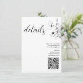 Moderne QR-code zwart, wit, details Informatiekaartje (Staand voorkant)