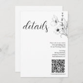 Moderne QR-code zwart, wit, details Informatiekaartje (Voorkant / Achterkant)