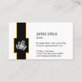 Moderne QR-code zwart, wit, gele accent juwelier Visitekaartje (Achterkant)