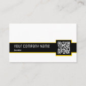 Moderne QR-code zwart, wit, gele accent juwelier Visitekaartje (Voorkant)